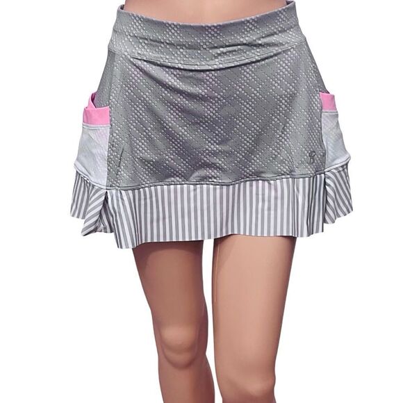 NEW Sofibella Golf Tennis UPF 50+ Print Pilling Resistant Pull On Skirt Skirt L